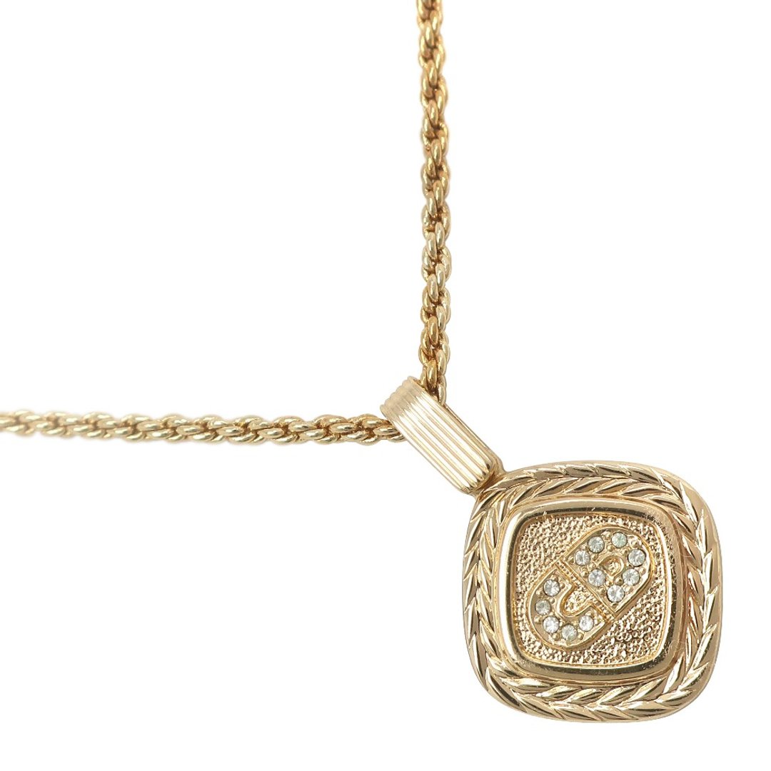 【日本直送】Christian Dior CD Logo 项链 镀金 x 莱茵石 约 12.5g 女士【二手】 - 项链 - 其他金属 金色