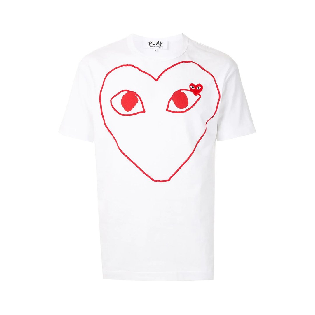 PLAY COMME DES GARÇONS T-shirt - 男装上衣/T 恤 - 棉 白色