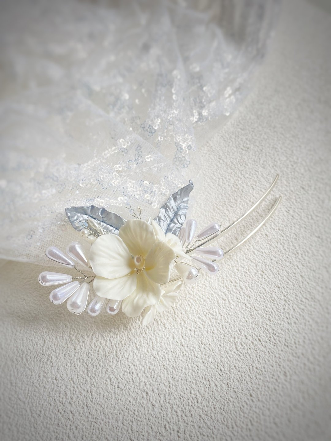 Gianna Hair Comb / Gianna 发梳 - 发饰 - 粘土 白色