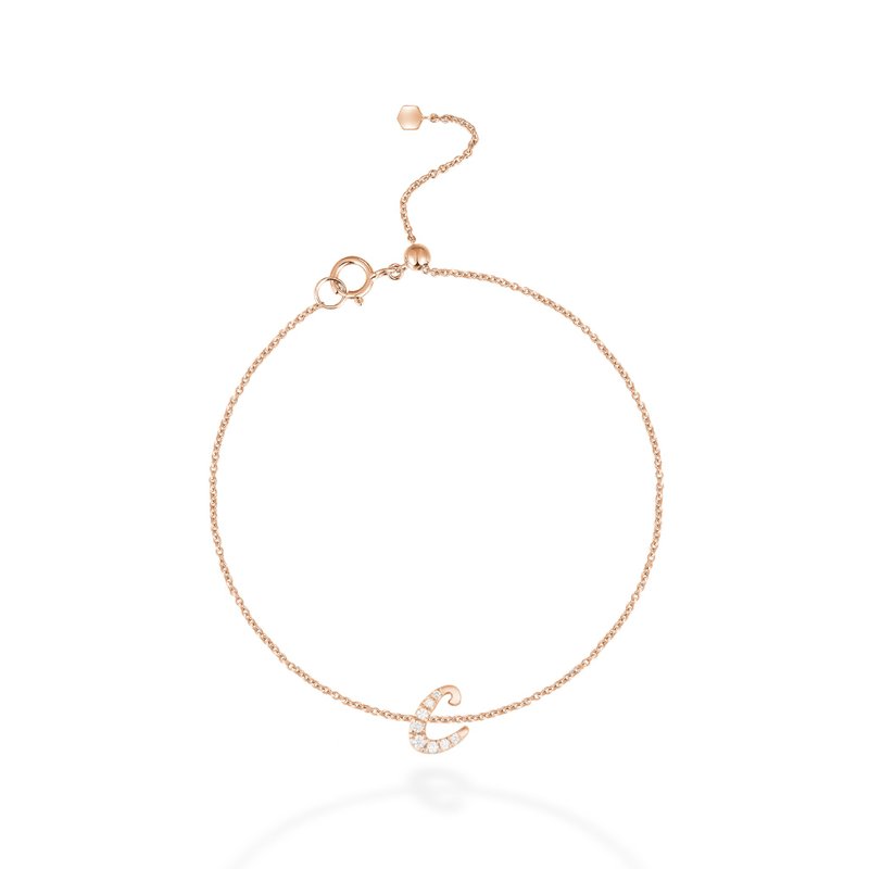 【mori】C字母钻石手链 【14k玫瑰金】 - 手链/手环 - 钻石 粉红色