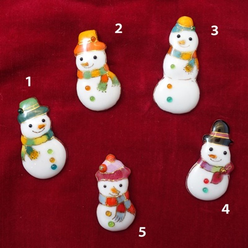 雪人景泰蓝领带夹 2020 - 徽章/别针 - 其他金属 