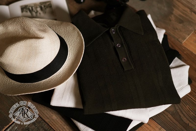 百年經典 复古风格针织Polo衫 清爽親膚 無性別穿搭 - 男装上衣/T 恤 - 棉．麻 黑色