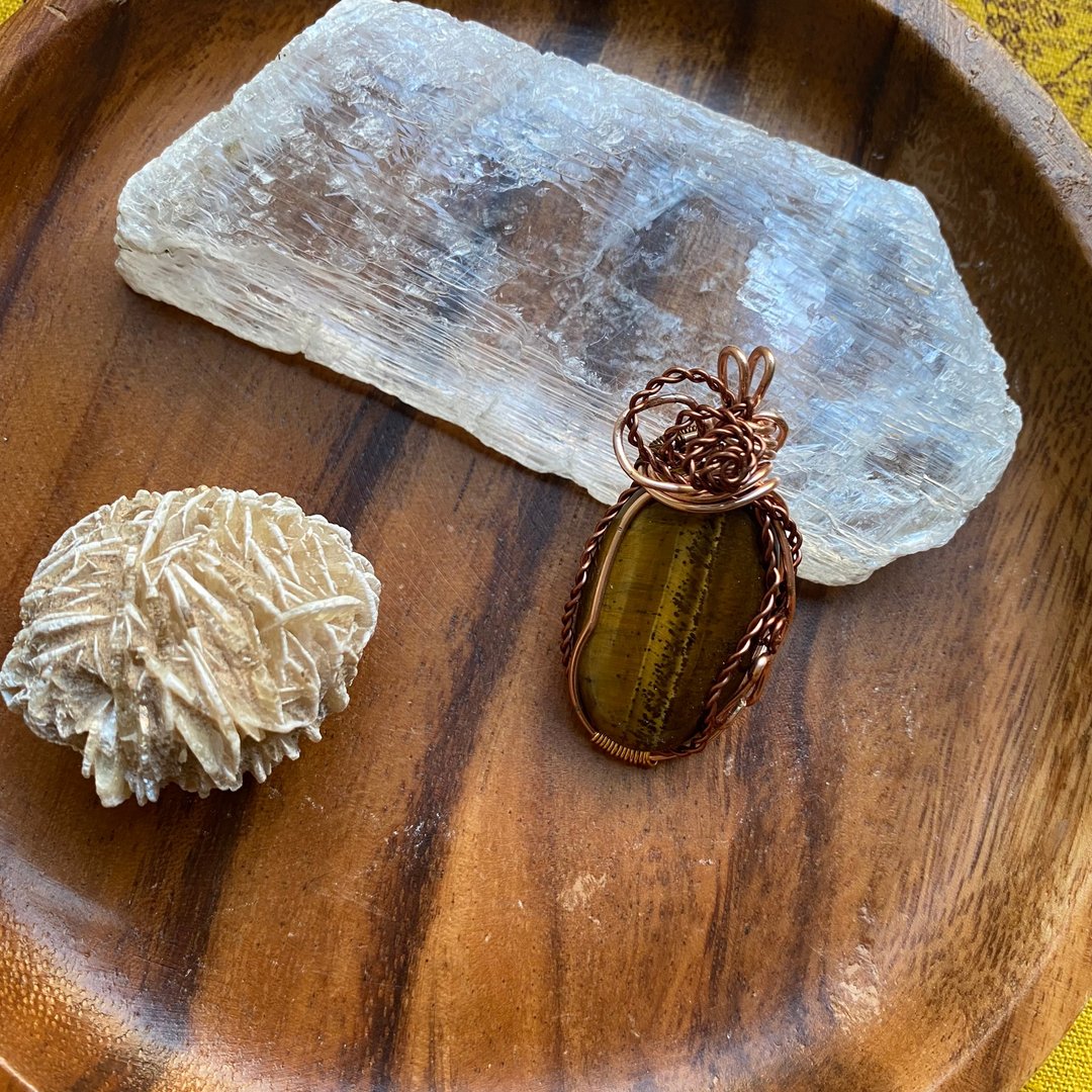 心火 虎眼石项链 - 项链 - 半宝石 