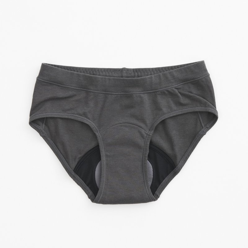【日本制】有机棉×FILAGEN™吸水内裤 高保湿、透气、永续环保 - 女士内衣裤 - 棉．麻 灰色