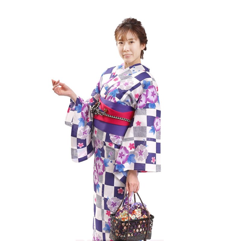 日本 和服 女性 浴衣 腰封 2件组 F Size x04-9a yukata - 其他 - 棉．麻 蓝色