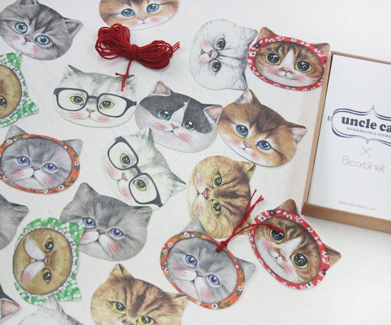 &Cabinet Uncle Cat礼物标签小卡贴纸组 - 包装材料 - 纸 红色