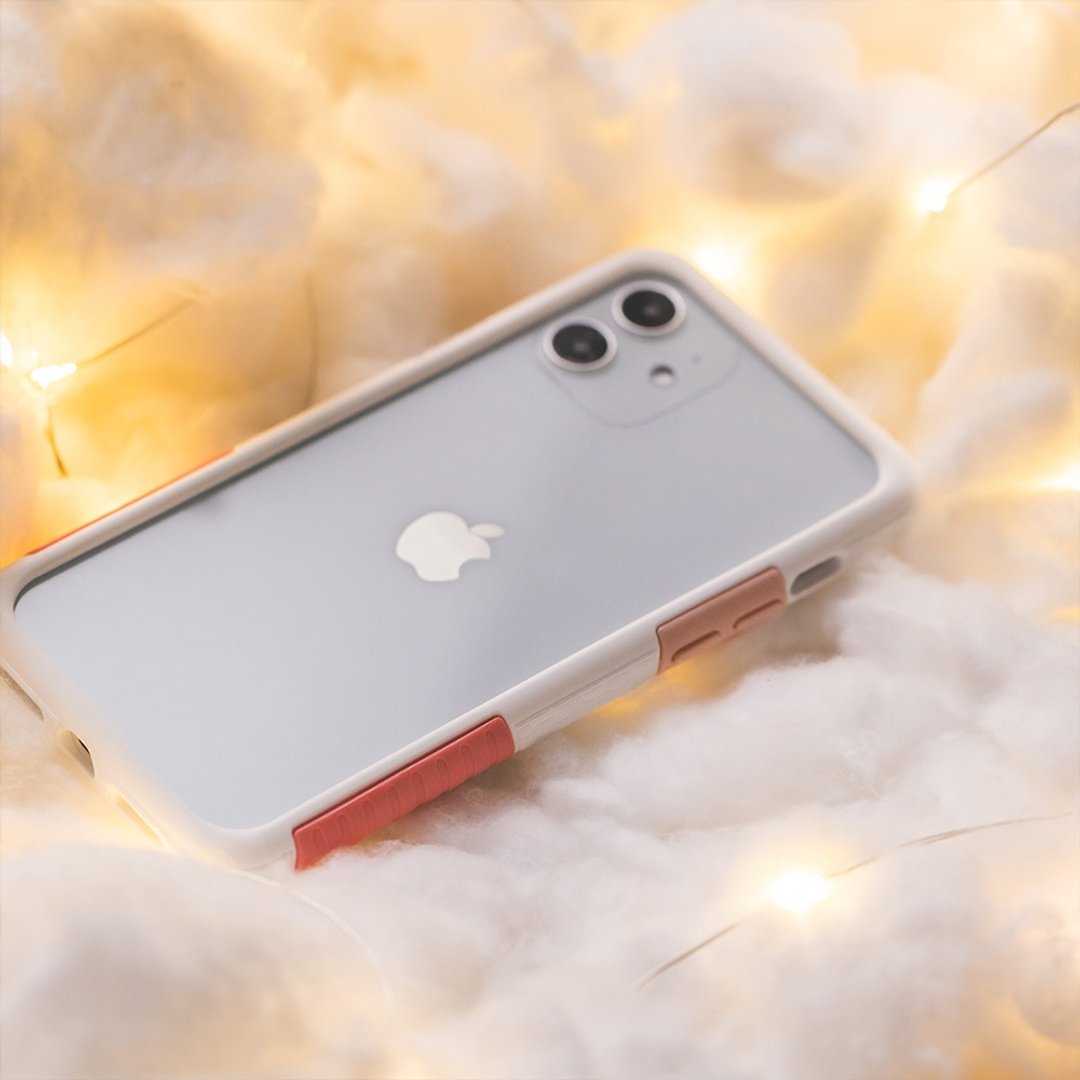 送品牌挂绳 iPhone 12系列 NMD抗污防摔手机壳-白玫瑰 - 手机壳/手机套 - 塑料 白色