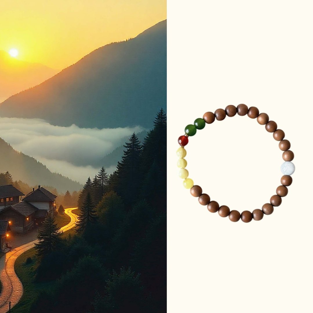 【设计理念_晨曦暮允】印度老山檀香单圈手串 6mm_送养珠粉/玻璃罐 - 手链/手环 - 其他材质 