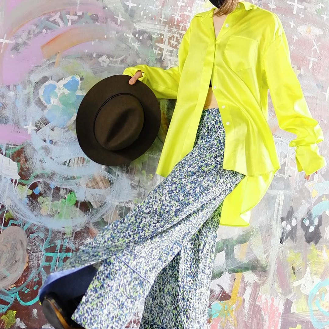 Lemon lime mannish shirt - 男装衬衫 - 棉 黄色