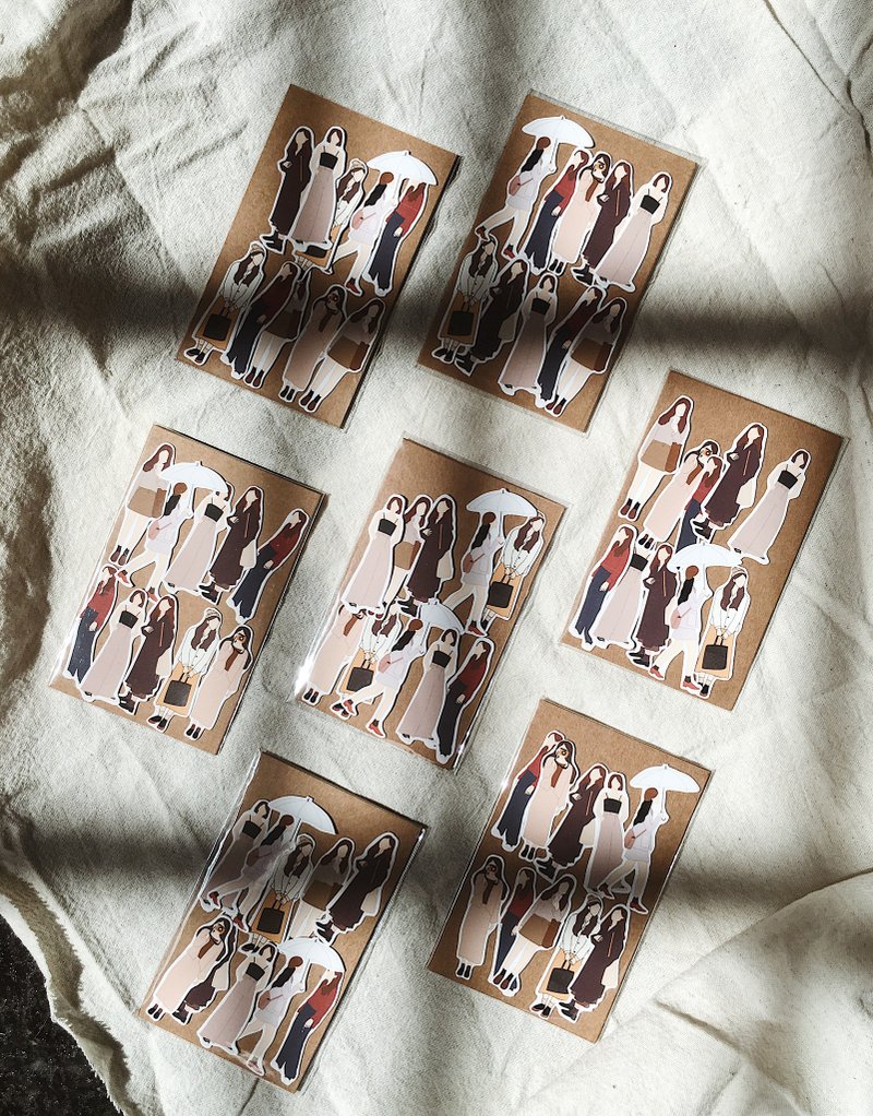 女孩穿搭 10入贴纸组 - 贴纸 - 其他材质 