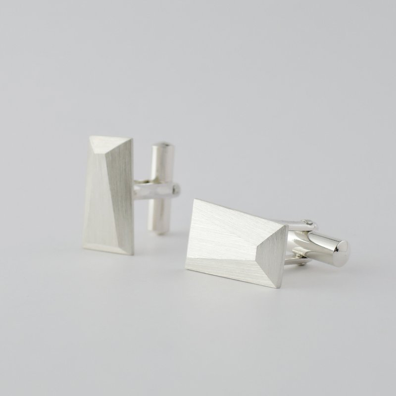 shield Cufflinks (hairline) = silver 925 cuff-links = - 袖扣 - 其他金属 白色