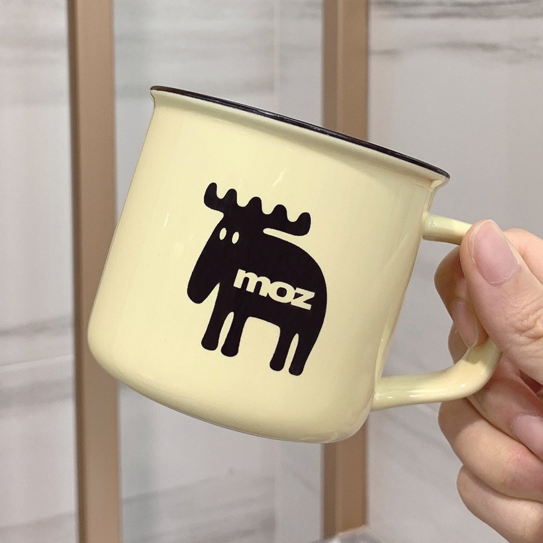 moz瑞典 北欧驼鹿马克杯300ml -奶油黄 - 其他杯子 - 瓷 黄色