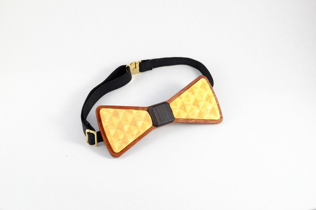 木领结 原木 领结 3D WOOD TIE 米里米特创意 时尚 经典 黄色 婚礼 父亲节礼物 组合式 装配 - 领带/领带夹 - 木头 黄色