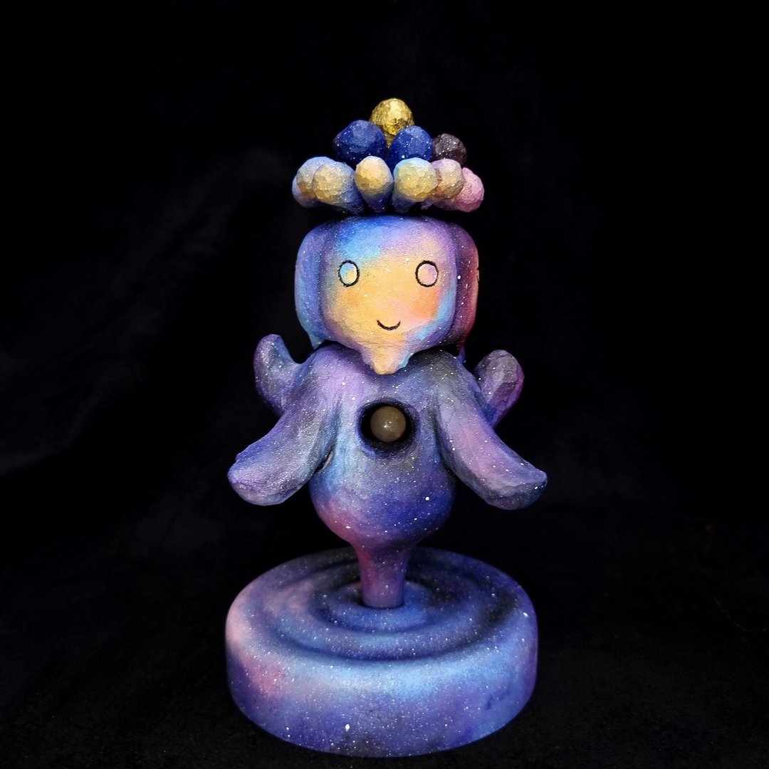 EGO wood carving art toy sculpture decoration - 收纳用品 - 木头 紫色