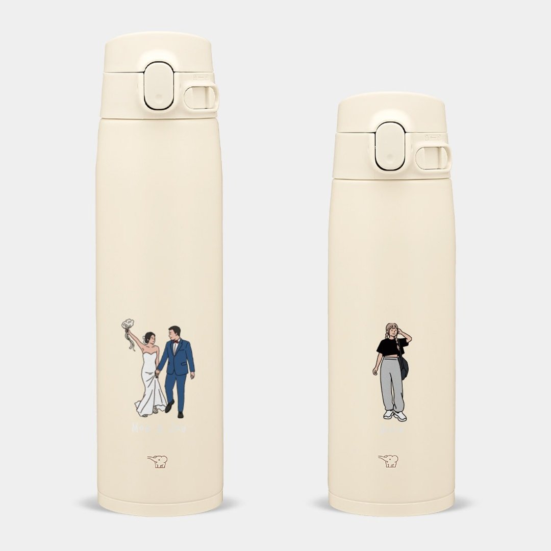 【定制化礼物】送礼 人像定制化 象印 600/720ML 弹盖保温瓶 007 - 保温瓶/保温杯 - 不锈钢 卡其色