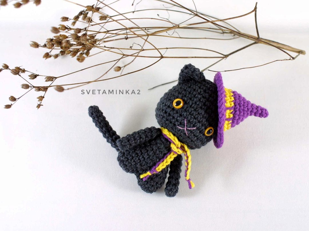 钩针万圣节图案 Amigurumi 黑猫教程 - 手工艺教程/工具书 - 其他材质 