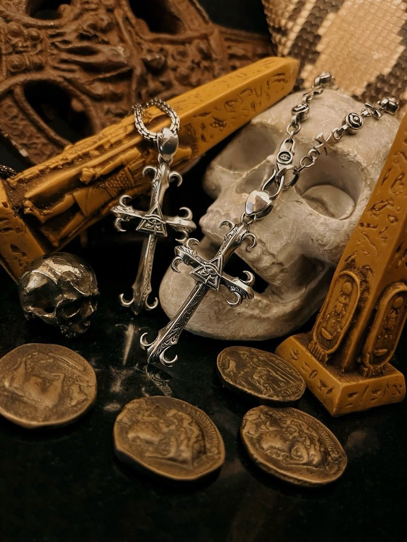 【埃及系列】圣瞳指引/银/单坠 - 项链 - 纯银 银色