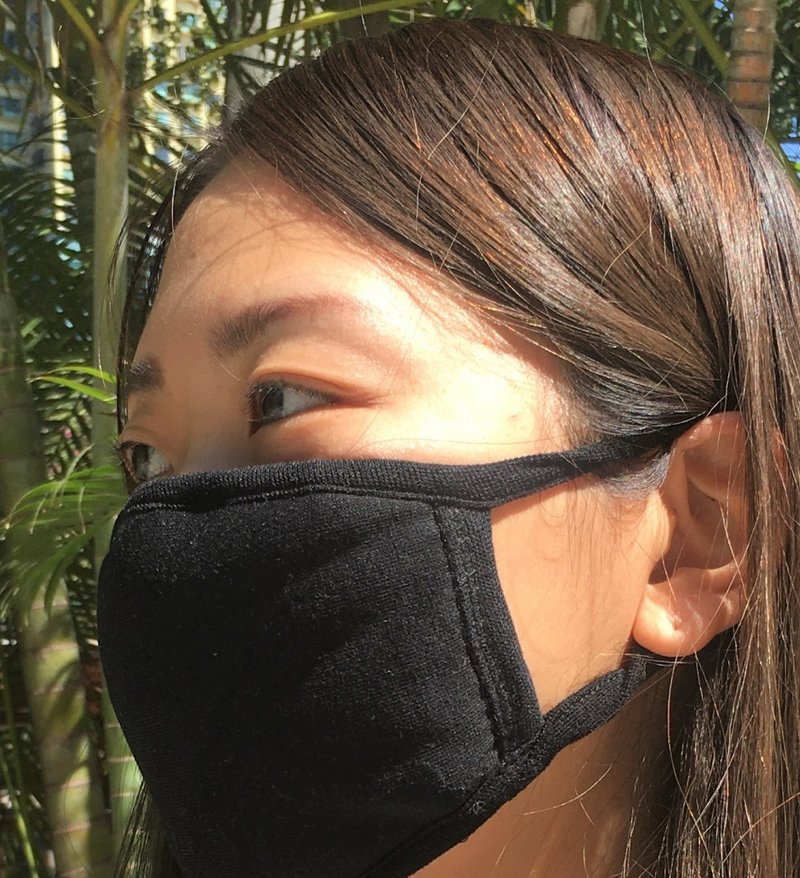 三层加厚大面积棉布口罩( 3个)日常替换装, M07020 - 口罩 - 棉．麻 黑色