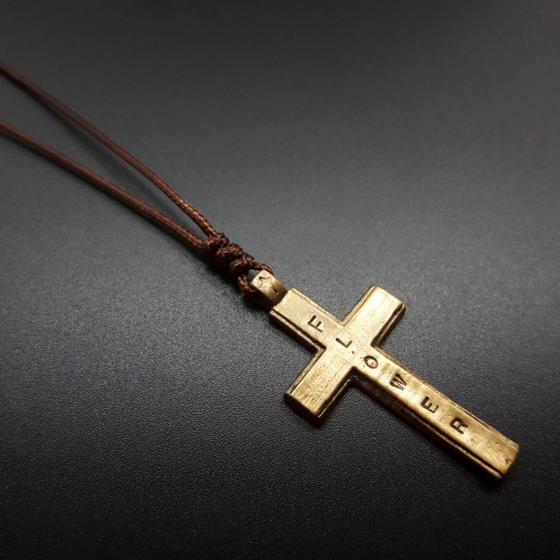 B10款-纯铜复古项链-御匠专属敲饰-定制敲字-手工DIY - 项链 - 铜/黄铜 金色