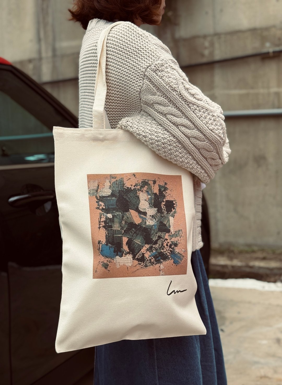 ART BAG 艺术家抽象画帆布包-恐惧与独白 - 其他 - 棉 白色