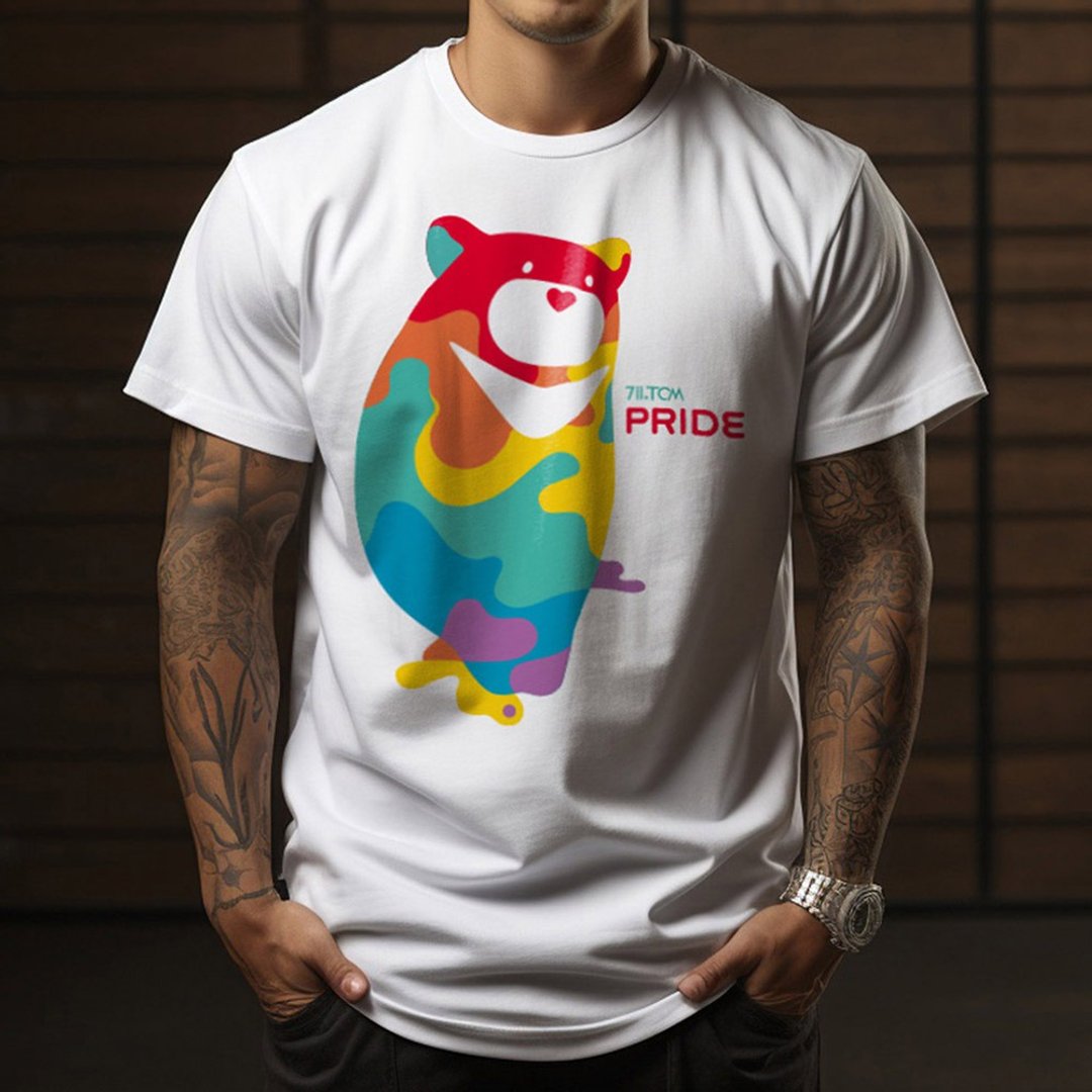 动物插画T | 台湾的台湾熊 | 白色款印花T Shirt - 男装上衣/T 恤 - 棉 白色