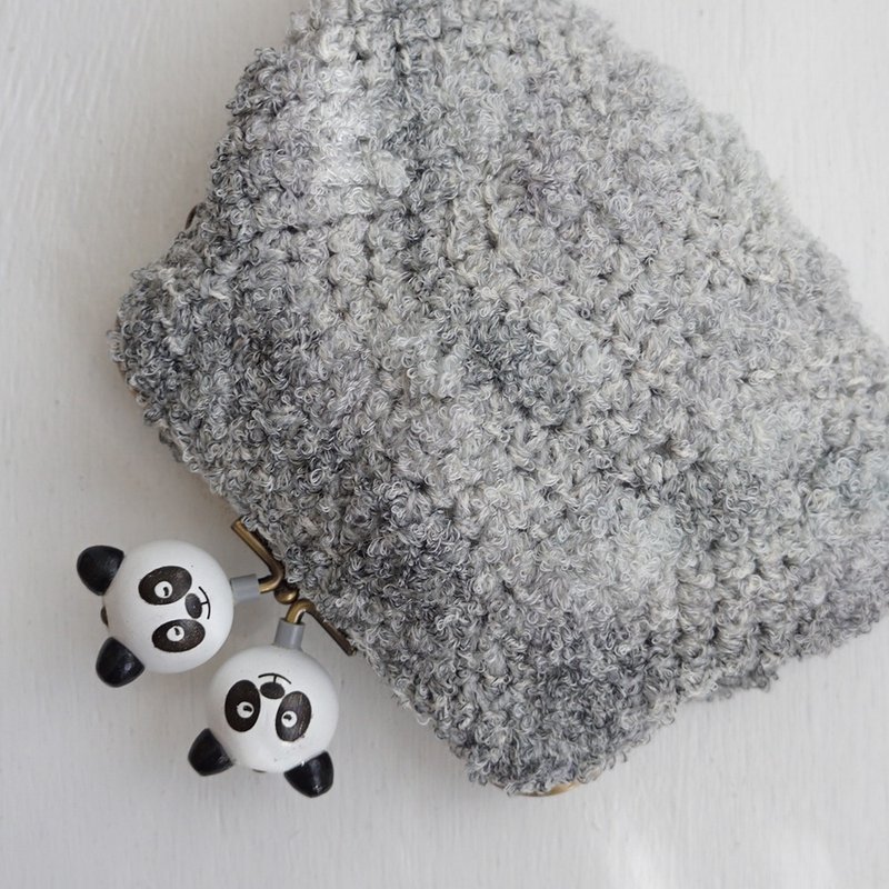 Ba-ba 手工编织方形口金包 No.C1650 - 化妆包/杂物包 - 其他材质 灰色