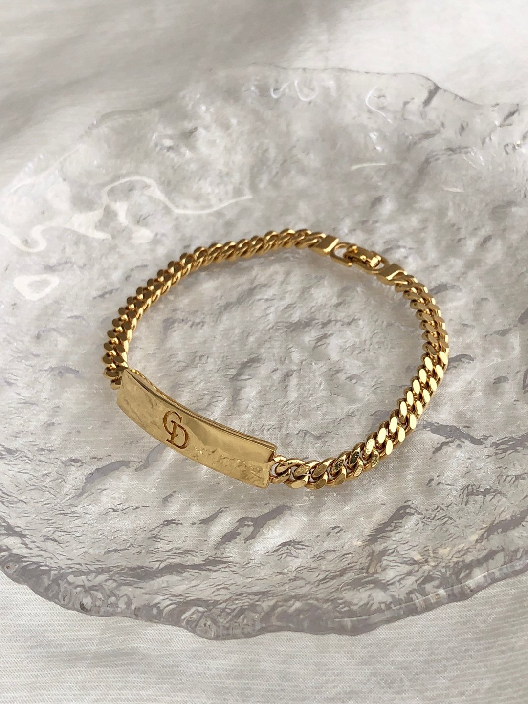 【日本直送 名牌中古包】Christian Dior 经典 CD Logo 标志 镀金手环 复古 bs7hwh - 手链/手环 - 其他材质 金色