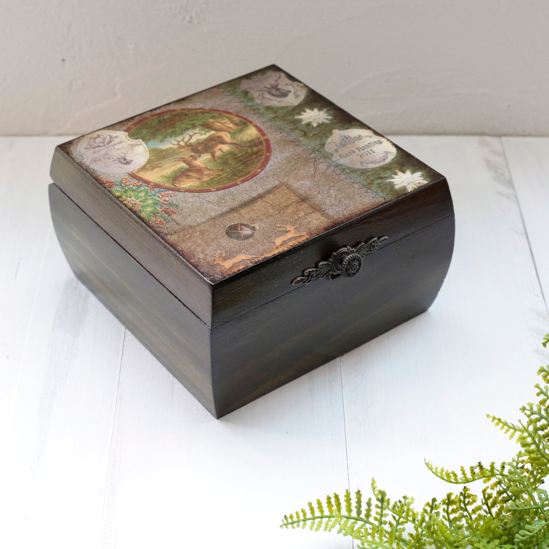 【爱木木】复古乡村 仿旧 原木染色木纹 茶包盒 饰品盒 - 收纳用品 - 木头 