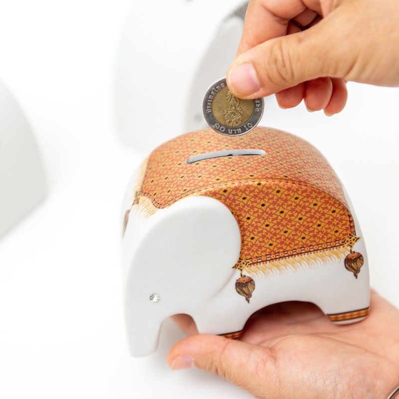 ceramic piggy bank ,cute elephant / 3 colors in total - 储蓄罐 - 陶 白色
