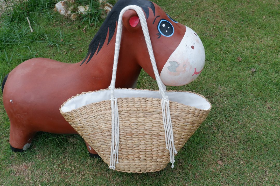 Woven Bag Water Hyacinth Personalized Large Tote Bag Summer Bag 沙灘包推薦 - 其他 - 植物．花 