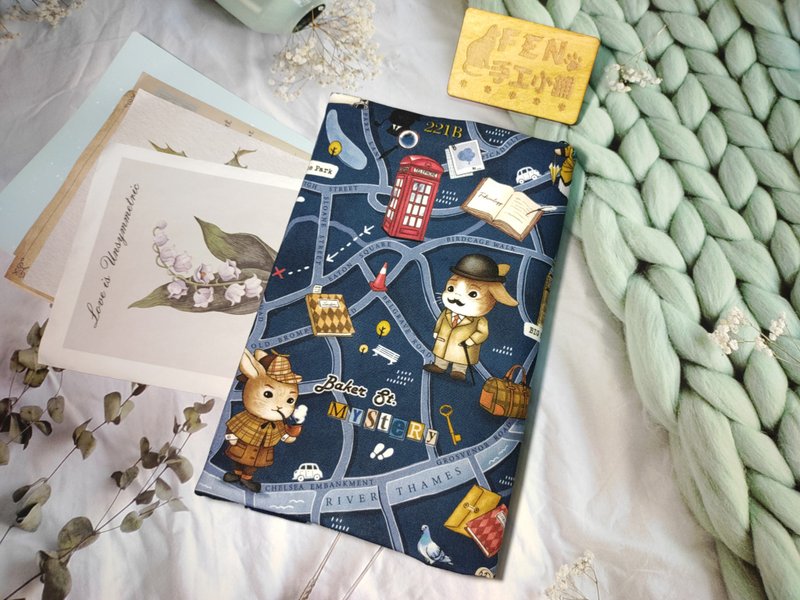 彩色喷墨-福尔摩斯侦探兔防拨水牛津布书套-布书衣可适用A5/25K - 书衣/书套 - 棉．麻 