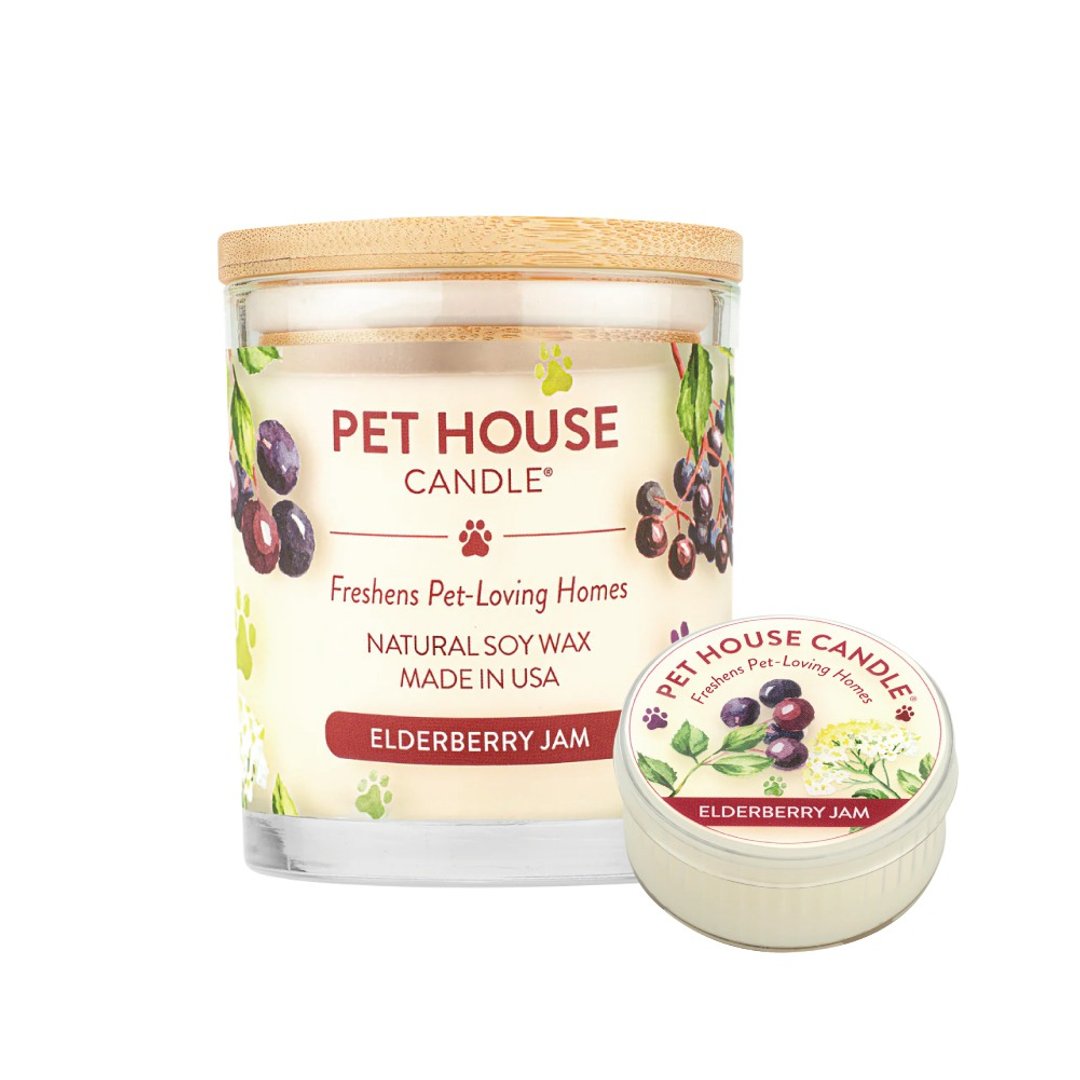 【美国PET HOUSE】室内除臭宠物香氛蜡烛-接骨木莓 - 蜡烛/烛台 - 玻璃 
