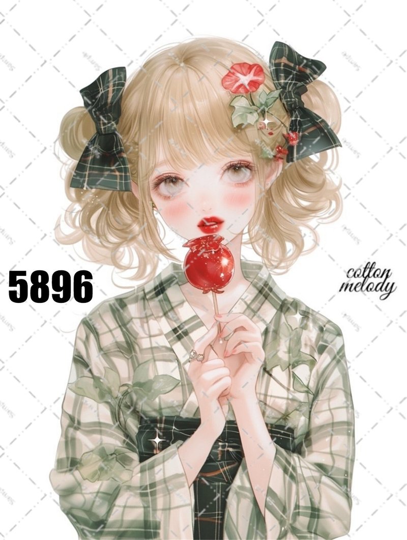 original sticker no.5896 人物贴纸 原创贴纸 人物贴纸 女孩贴纸 原创人物贴纸 - 贴纸 - 纸 