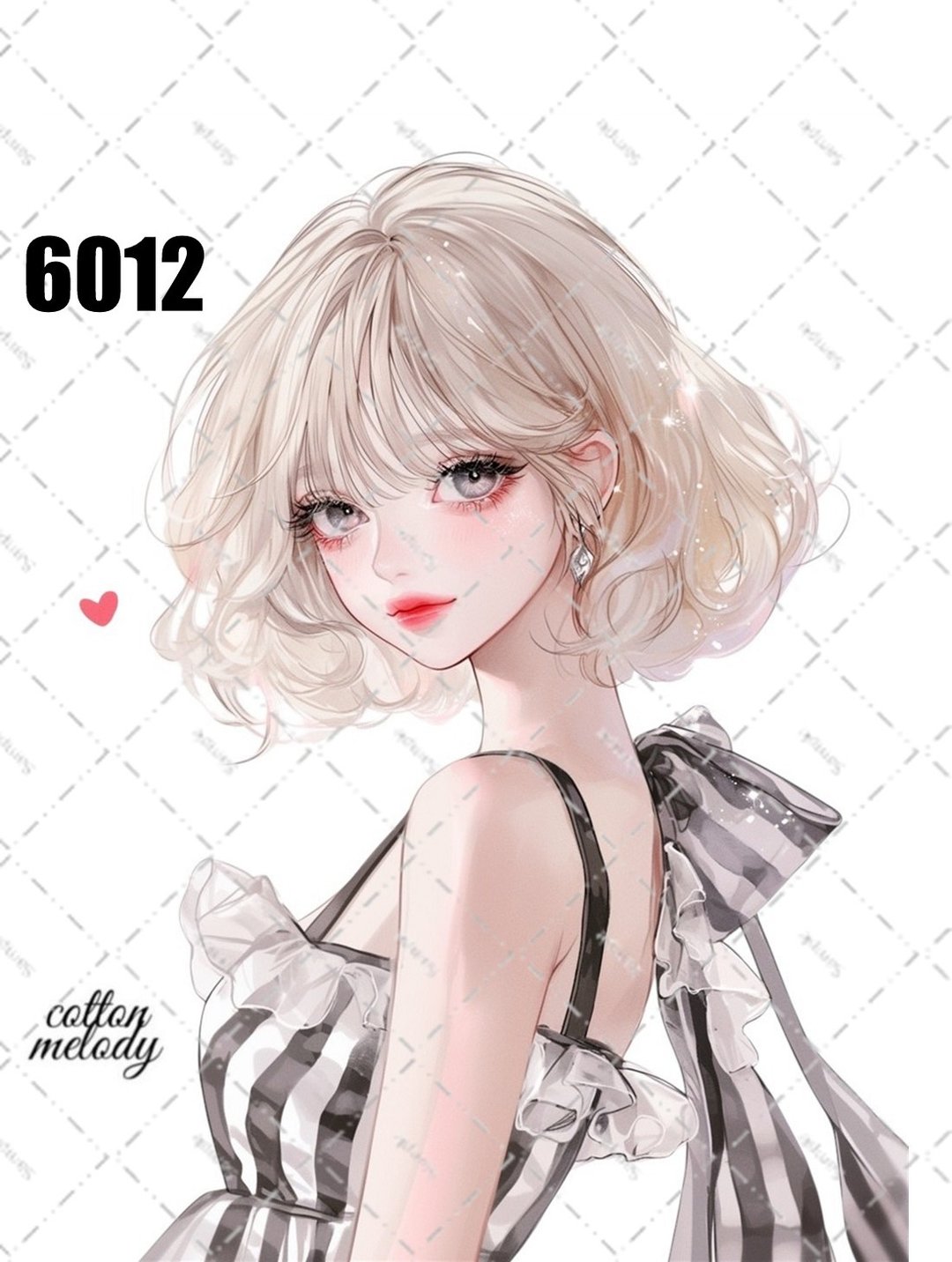original sticker no.6012 人物贴纸 原创贴纸 人物贴纸 女孩贴纸 原创人物贴纸 - 贴纸 - 纸 