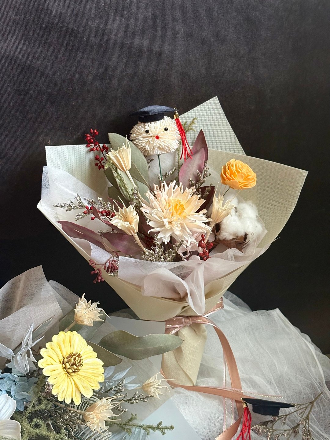 【毕业团子 花束】祝福 毕业季 干燥花 花束 永生花 花礼 毕业 - 干燥花/捧花 - 植物．花 多色