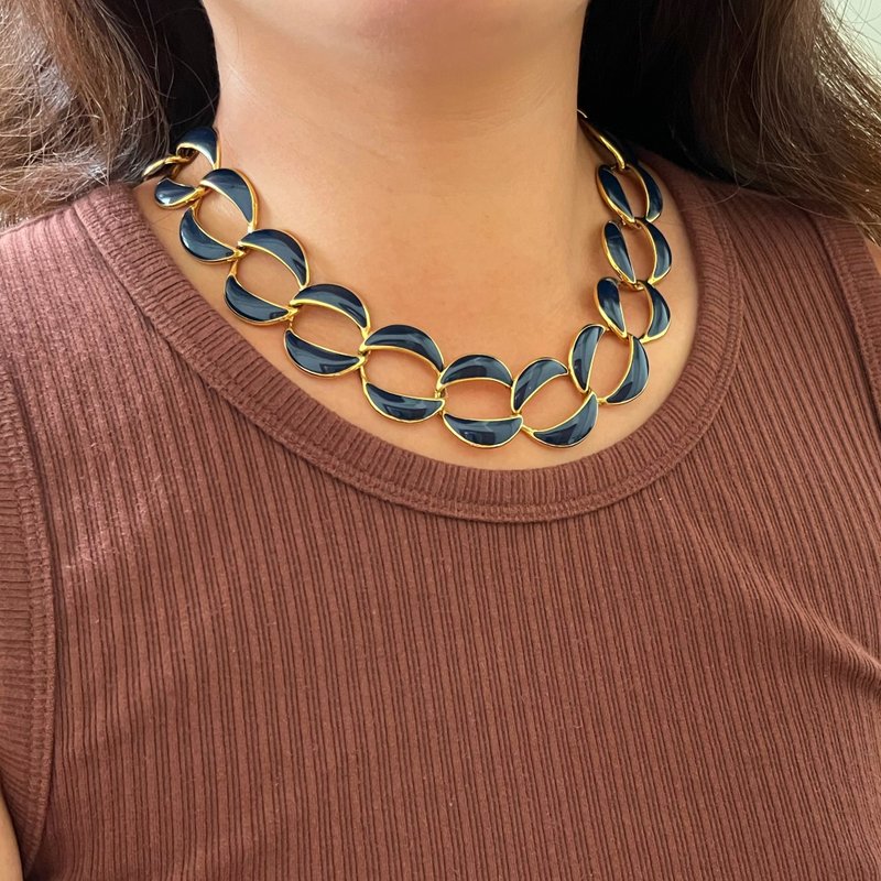 •DANIEL• Napier海军蓝扁圈款项链 - 项链 - 其他金属 蓝色