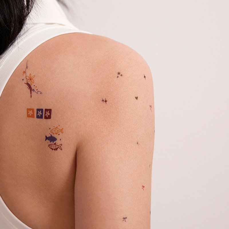 【哑光纹身贴纸】香港设计 | 刮刮纹身贴刺青贴 - 三原色符号 - 纹身贴 - 其他材质 