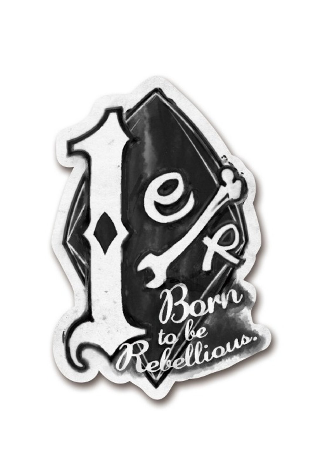 1%er Sticker 1%er 防水抗UV摩托车贴纸 - 贴纸 - 纸 黑色