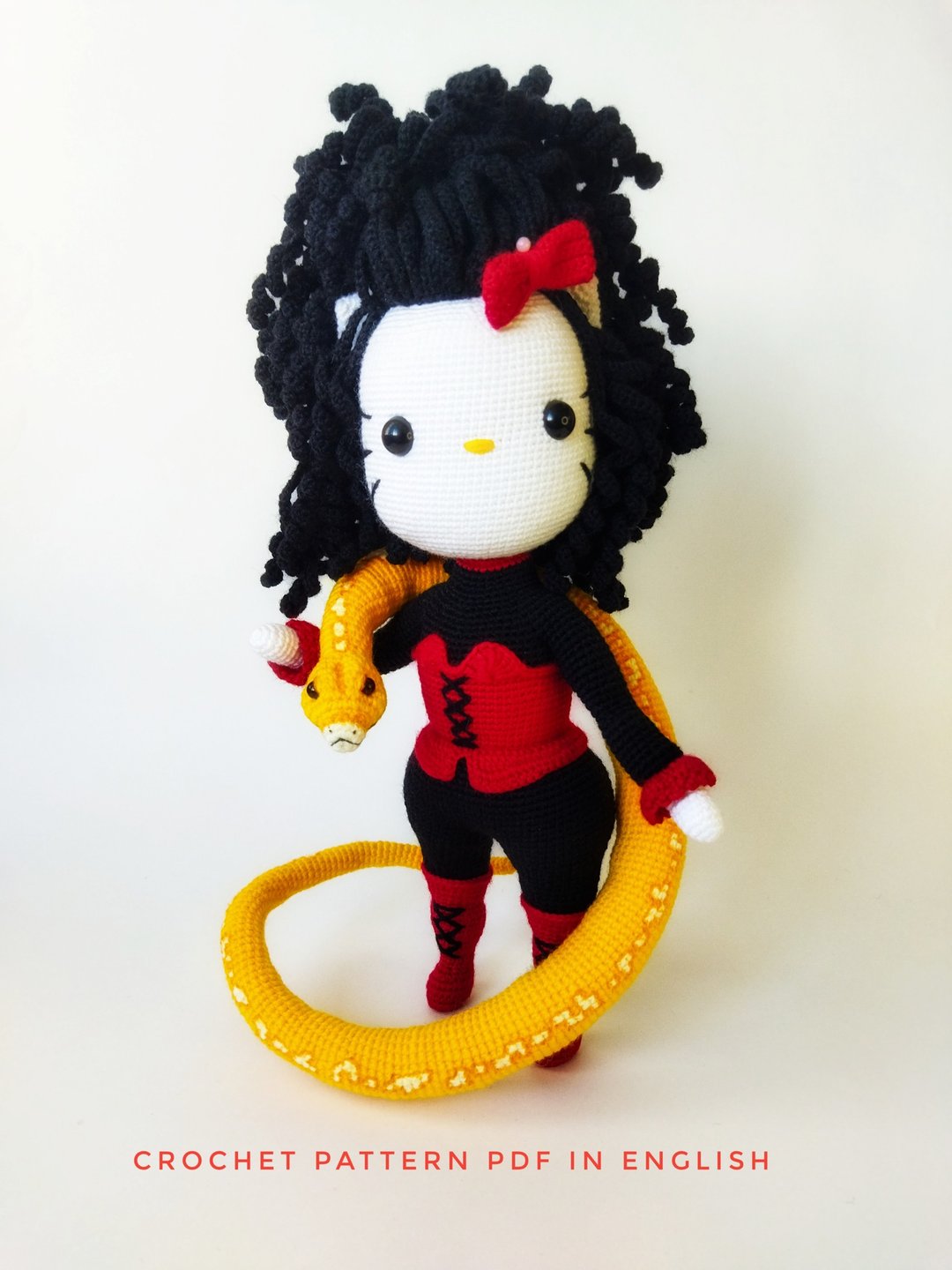 Miss Kitty小雕像与蟒蛇蛇amigurumi钩针图案英文PDF - 手工艺教程/工具书 - 其他材质 