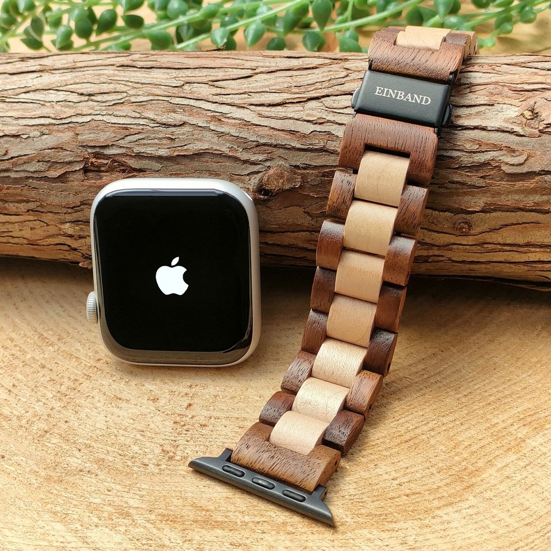 【木制表带】EINBAND AppleWatch 苹果手表 天然木表带 木质表带 20mm【相思木×枫木】 - 女表 - 木头 咖啡色
