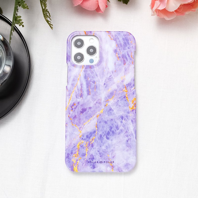 iPhone / Samsung 紫色沙金纹云石纹 半包硬壳 手机壳【定制】 - 手机壳/手机套 - 塑料 紫色