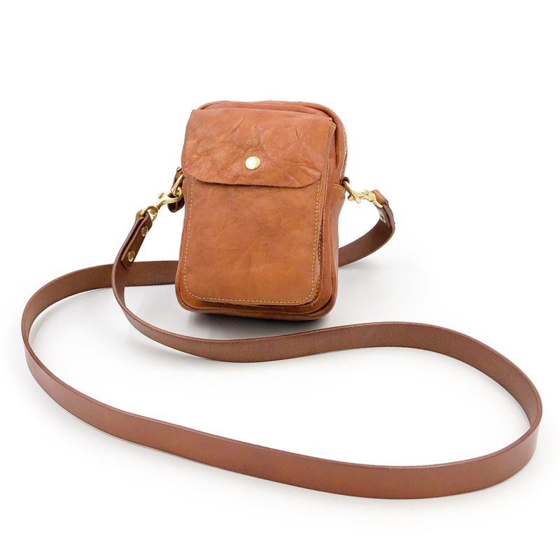 手工植鞣皮革-两用斜背腰包 - 侧背包/斜挎包 - 真皮 多色