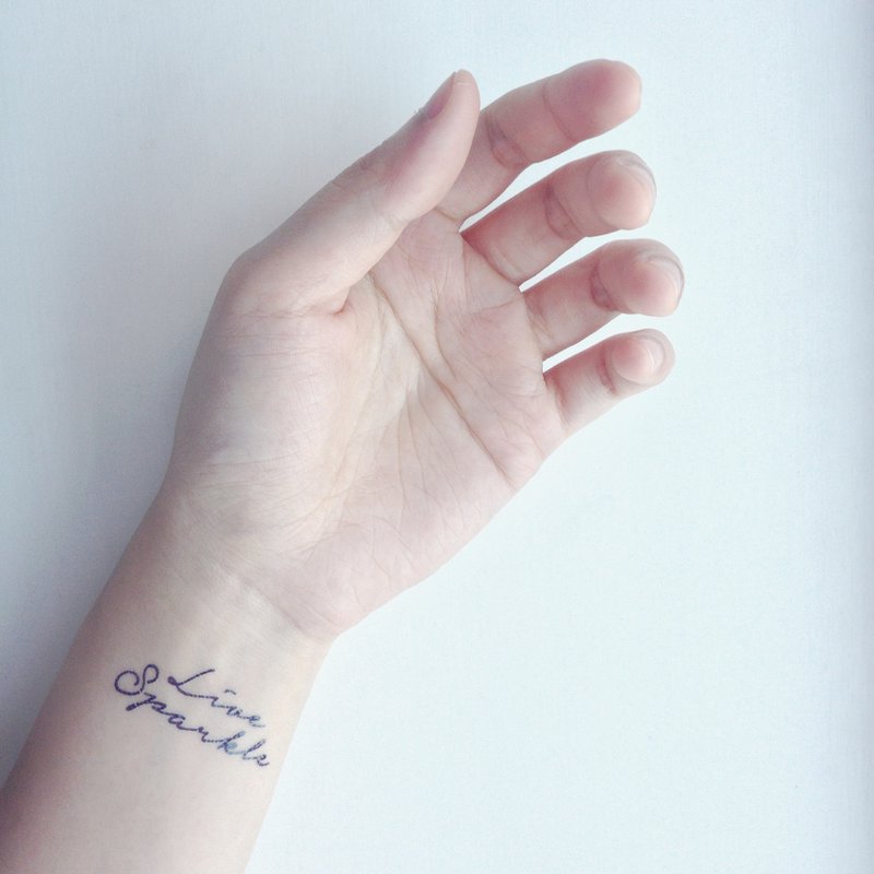11个 Quotes & Words Tattoo Sticker/ 英文书法纹身贴纸 / 三送一 - 纹身贴 - 纸 