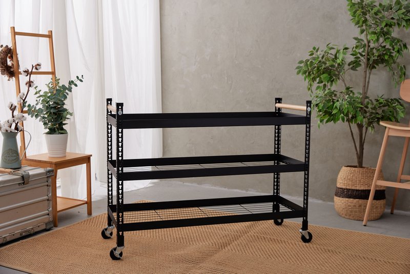 台湾制/优米/角钢/好室计划- 三层推车角钢架1848 三层大型 网片 - 其他家具 - 其他材质 黑色