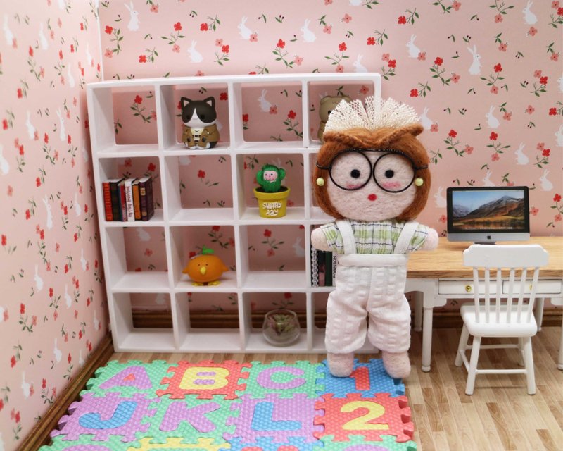 毛毛头 - Betty - 迷你手工娃娃 / 吊饰 - 吊饰 - 羊毛 绿色