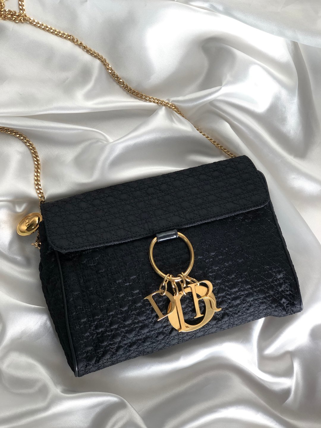 【日本发货】Christian Dior Dior Cannage 标志吊饰尼龙链条单肩包海军蓝 i7uukd - 侧背包/斜挎包 - 尼龙 蓝色