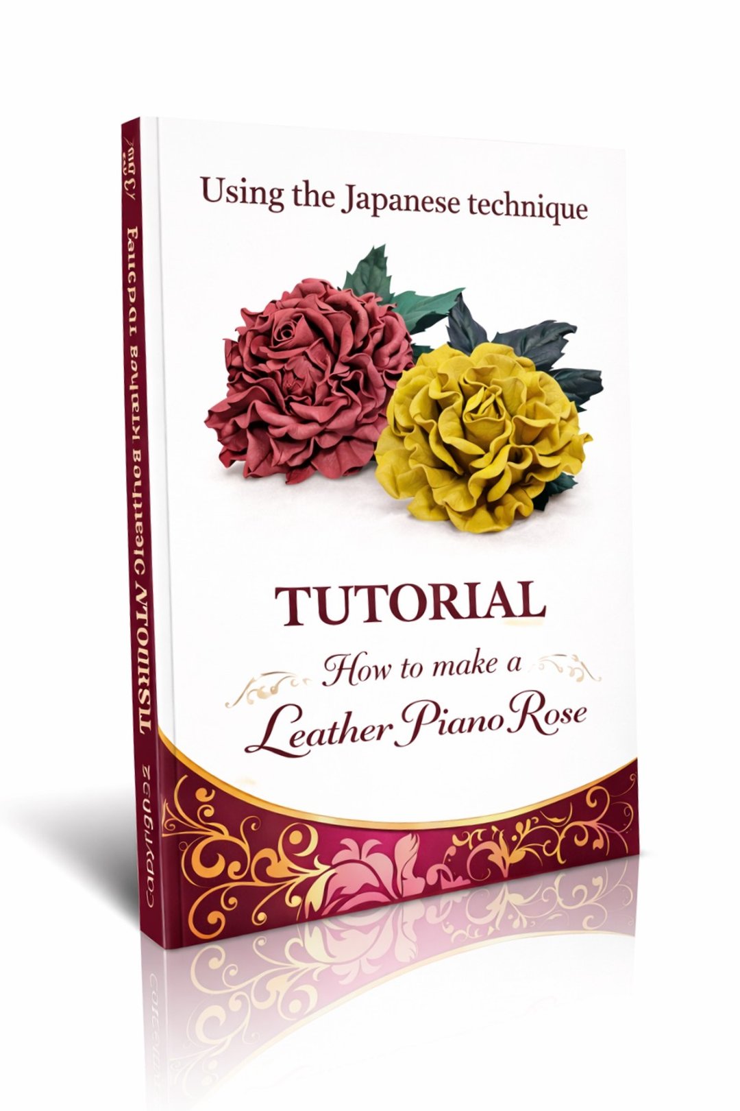 皮革钢琴玫瑰 PDF 教程、皮革花艺制作纸样与说明 - 手工艺教程/工具书 - 其他材质 