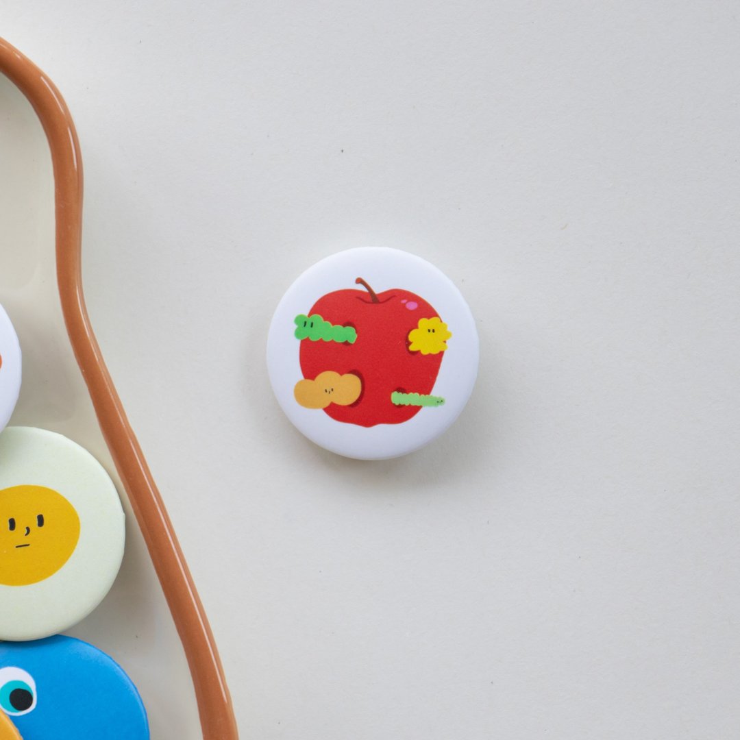 Mini Badge - Apple - 胸针 - 塑料 红色