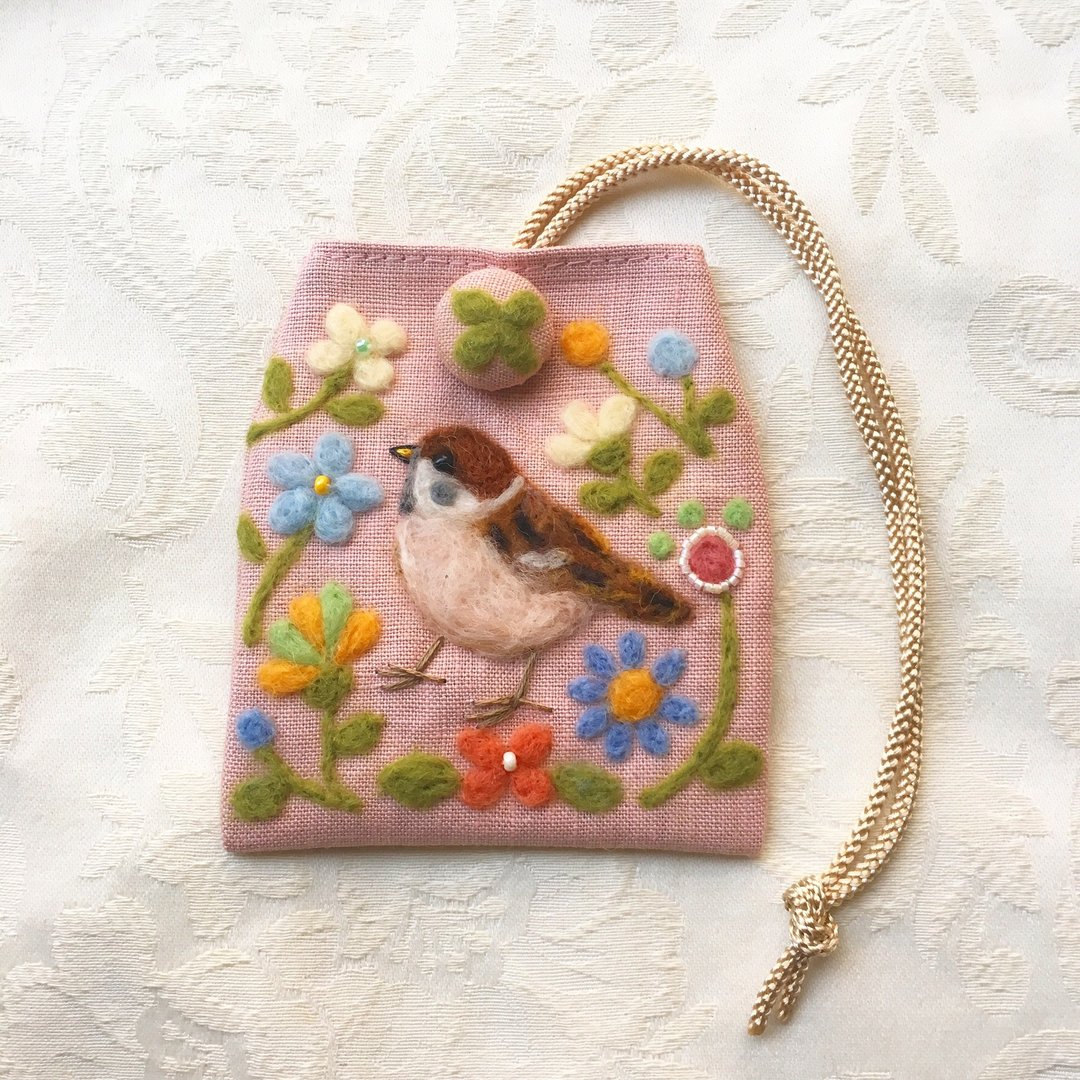 amulet bag of baby sparrow - 其他 - 棉 粉红色