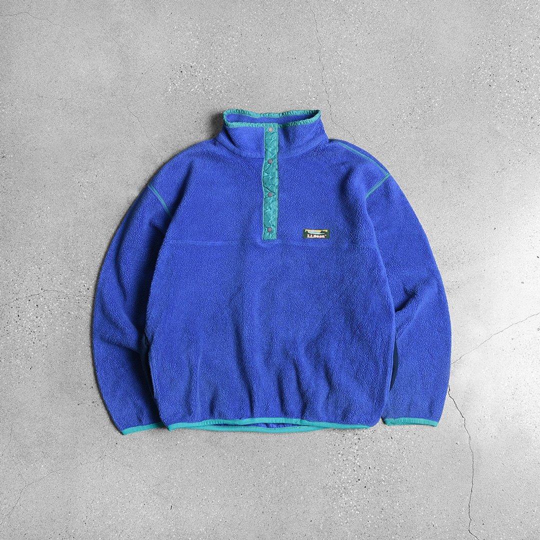 Vintage L.L BEAN fleece 刷毛上衣 / Vintage 古着 - 男装上衣/T 恤 - 聚酯纤维 蓝色